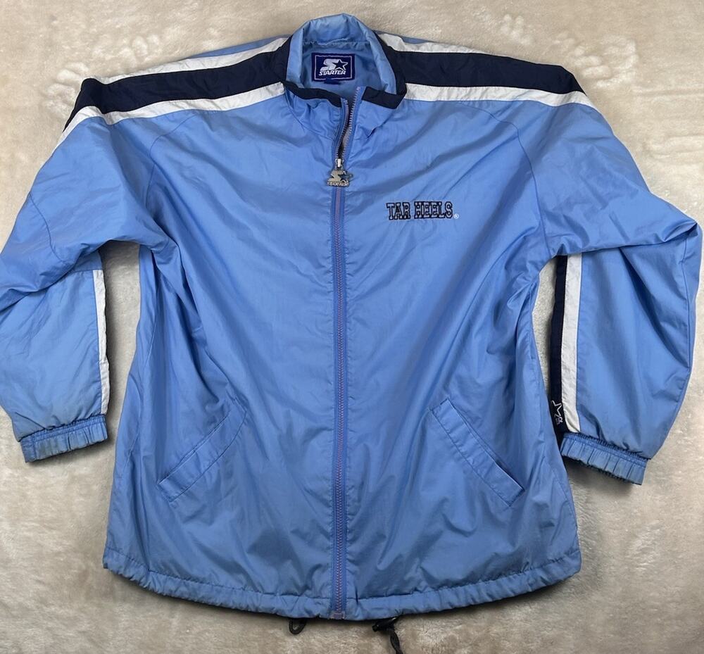 Vintage Starter North Carolina Tar Heels UNC Zip Up Jacket Mens Size L 90s